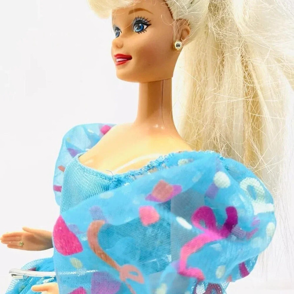MATTEL BARBIE Doll Blonde Hair Blue Eyes Celebration Dress 12" Tall Free Ship - Picture 6 of 11